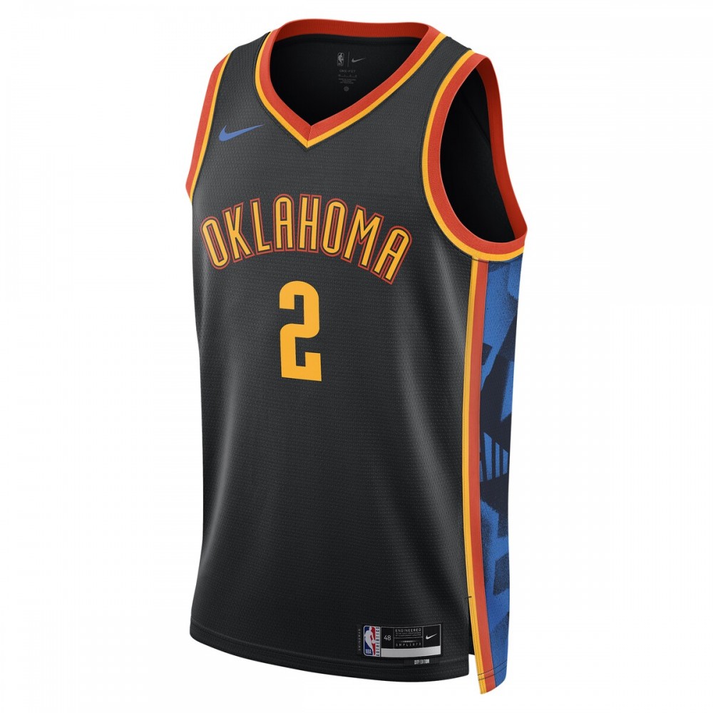 Shai Gilgeous-Alexander Oklahoma City Thunder Nike Unisex 2024/25 Swingman Player Jersey - City Edition - Black - Image 2