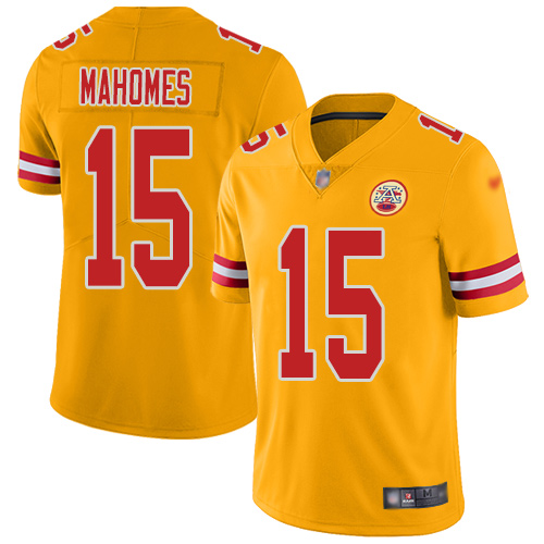 Nike Kansas City Chiefs #15 Patrick Mahomes Gold Men’s Stitched NFL Limited Inverted Legend Jersey