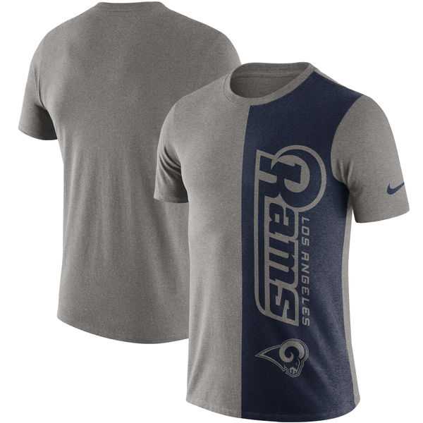 Los Angeles Rams Nike Coin Flip Tri-Blend T-Shirt - Heathered GrayNavy