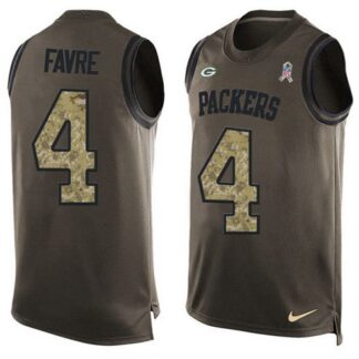 Nike Green Bay Packers #4 Brett Favre Green Men’s Stitched NFL Limited Salute To Service Tank Top Jersey