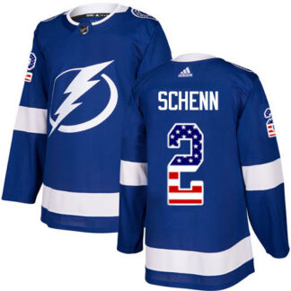Adidas Tampa Bay Lightning #2 Luke Schenn Blue Home Authentic USA Flag Stitched NHL Jersey