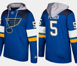 Adidas St. Louis Blues 5 Bob Plager Retired Blue Name And Number Hoodie