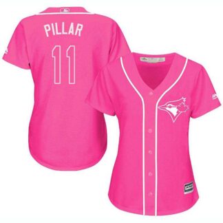 Glued Women's Toronto Blue Jays #11 Kevin Pillar Pink New Cool Base Jersey WEM
