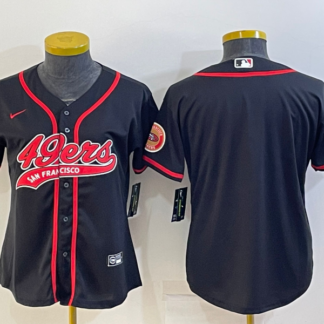 Women's San Francisco 49ers Blank Black With Patch Cool Base Stitched Baseball Jersey