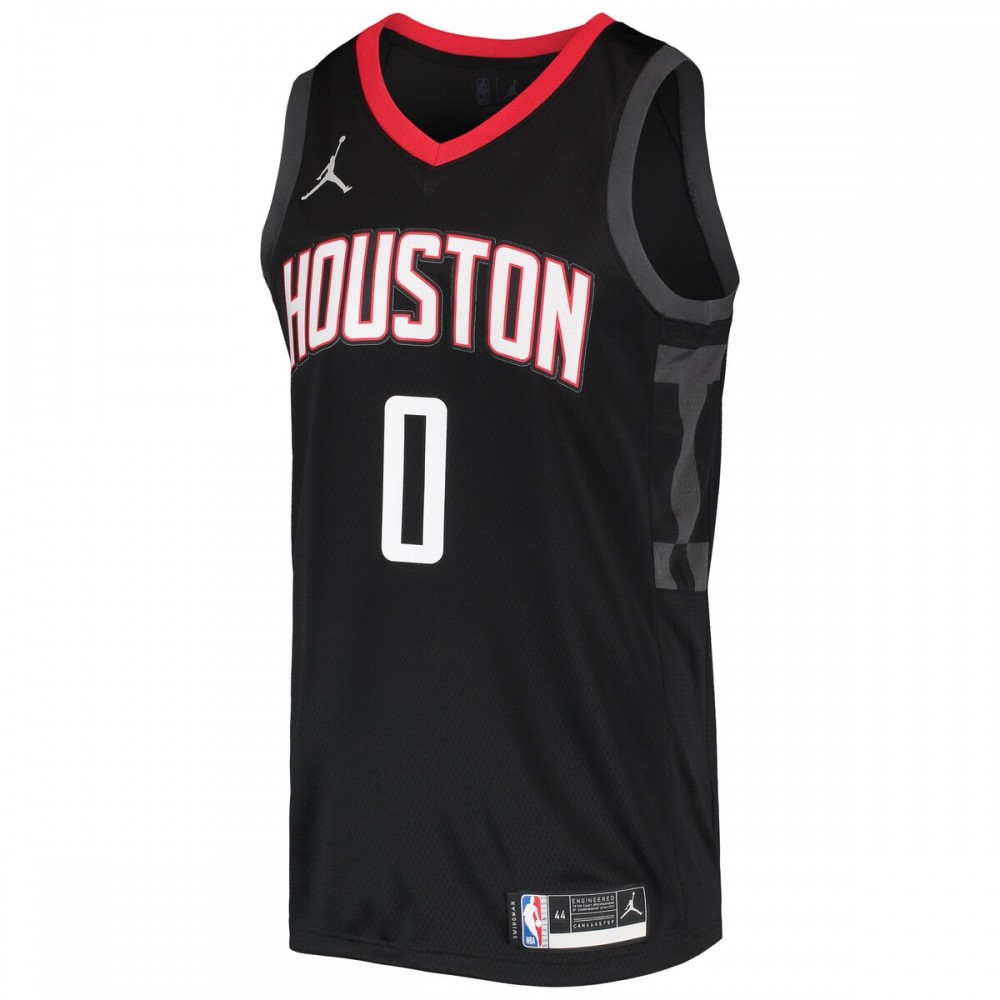 Jalen Green Houston Rockets Jordan Brand 2021/22 Swingman Jersey - Statement Edition - Black - Image 2