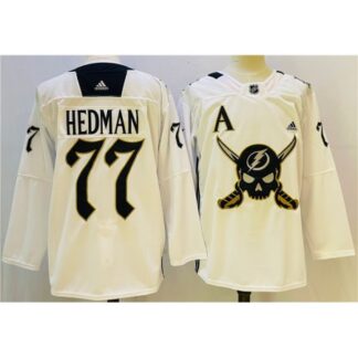 Men's Tampa Bay Lightning #77 Pat Maroon White Stitched Jersey