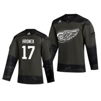 Detroit Red Wings #17 Filip Hronek Adidas 2019 Veterans Day Men’s Authentic Practice NHL Jersey Camo