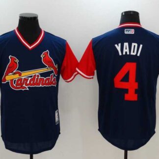 St. Louis Cardinals #4 Yadier Molina Yadi Majestic Navy Players Weekend Mlb Jerseys