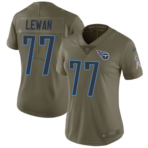 Nike Tennessee Titans #77 Taylor Lewan Olive Women’s Stitched NFL Limited 2017 Salute to Service Jersey