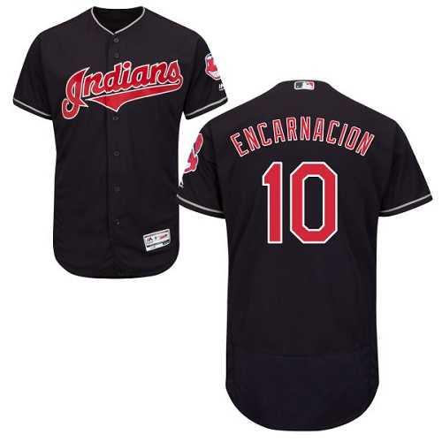 Cleveland Indians #10 Edwin Encarnacion Navy Flexbase Stitched Jersey DingZhi