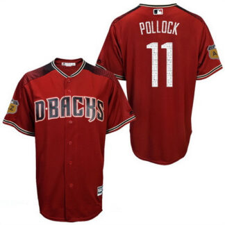 Men's Arizona Diamondbacks #11 A.J. Pollock Red 2017 Spring Training Stitched MLB Majestic Cool Base Jersey