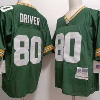 Men's Green Bay Packers #80 Donald Driver Mitchell & Ness Retired Player Green Throwback Jersey