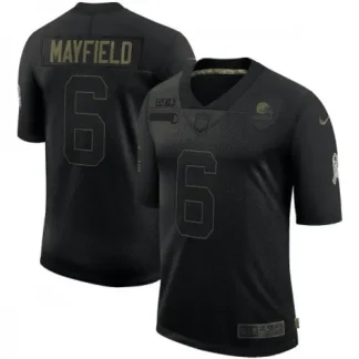 Men's Cleveland Browns #6 Baker Mayfield 2020 Black Salute To Service Limited Stitched Jersey