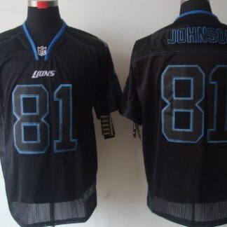Nike Detroit Lions #81 Calvin Johnson Lights Out Black Elite Jersey