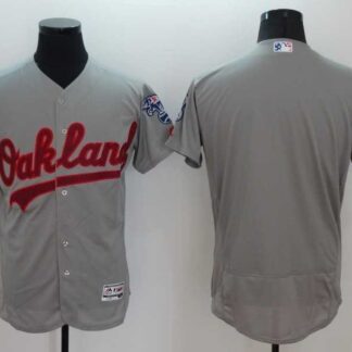 Oakland Athletics Blank Gray USA Independence Day 2016 Flexbase Collection Stitched Jersey