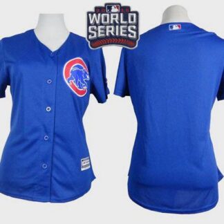 Cubs Blank Blue Alternate 2016 World Series Bound Women's Stitched MLB Jersey