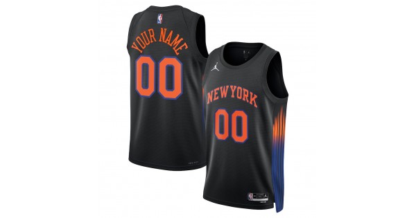 New York Knicks Jordan Brand Unisex Black Custom Jersey - Statement Edition - Image 2