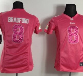 Nike St. Louis Rams #8 Sam Bradford Pink Sweetheart Diamond Womens Jersey