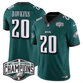 Men's Philadelphia Eagles #20 Brian Dawkins Green 2024 NFC East Champions F.U.S.E. Vapor Untouchable Limited Stitch...