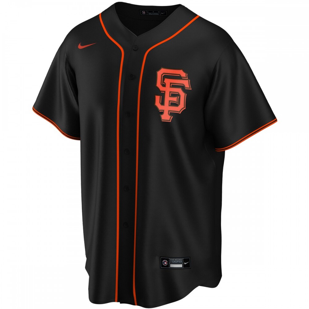 San Francisco Giants Nike Alternate Replica Custom Jersey - Black - Image 2