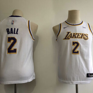 Youth Lakers 2 Lonzo Ball White 2018-19 Nike Swingman Jersey