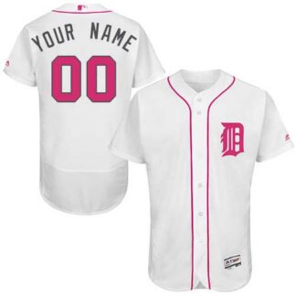 Customized Men's Detroit Tigers White Mother's Day Flexbase Jersey