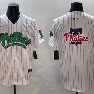 Mens Philadelphia Phillies Team Big Logo White Phanatic Limited Stitched Jersey