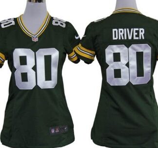 Nike Green Bay Packers #80 Donald Driver Green Game Womens Jersey