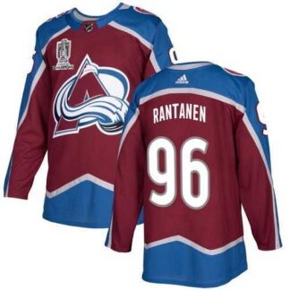 Avalanche 96 Mikko Rantanen Burgundy 2022 Stanley Cup Champions Patch Adidas Jersey Dzhi