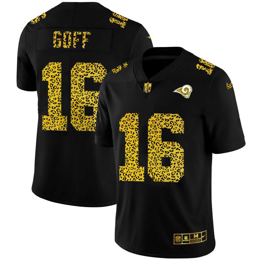Nike Rams 16 Jared Goff Black Leopard Vapor Untouchable Limited Jersey Dyin
