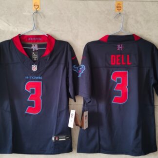 Youth Houston Texans #3 Tank Dell Navy 2nd Alternate F.U.S.E Vapor Stitched Football Jersey