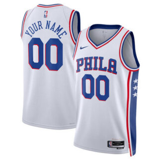 Women's Philadelphia 76ers White 2022/23 Swingman Association Edition Custom Jersey