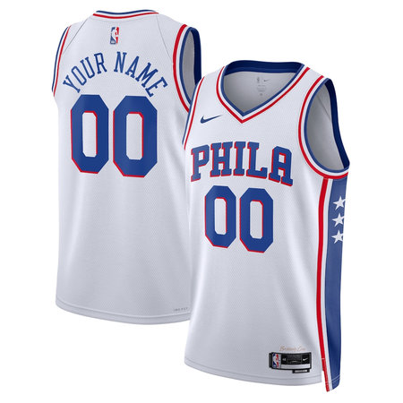 Women's Philadelphia 76ers White 2022/23 Swingman Association Edition Custom Jersey