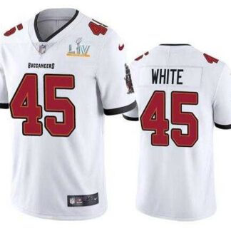 Nike Men & Women & Youth Buccaneers 45 Devin White White 2021 Super Bowl LV Vapor Untouchable Limited Jersey