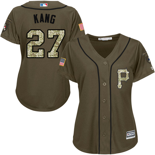 Pittsburgh Pirates #27 Jung-ho Kang Green Salute to Service Women’s Stitched MLB Jersey