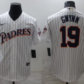 Men's San Diego Padres #19 Tony Gwynn White Cool Base Stitched Jersey