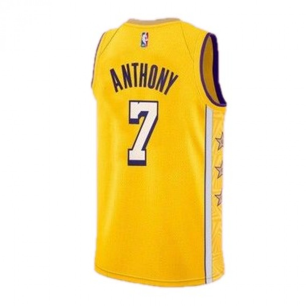 Men's Los Angeles Lakers Carmelo Anthony #7 Nike Yellow Swingman NBA Jersey - City Edition - Image 2