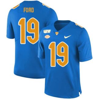 Pittsburgh Panthers 19 Dontez Ford Blue 150th Anniversary Patch Nike College Football Jersey Dzhi
