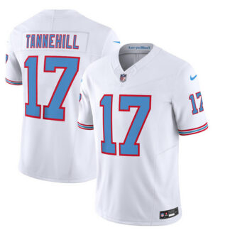 Men's Tennessee Titans #17 Ryan Tannehill White 2023 F.U.S.E. Vapor Limited Throwback Football Stitched Jersey