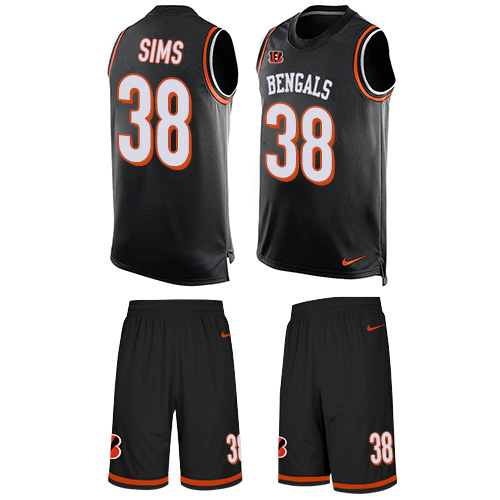 Nike Cincinnati Bengals #38 LeShaun Sims Black Team Color Men’s Stitched NFL Limited Tank Top Suit Jersey