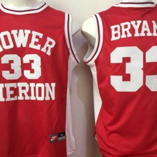 Nike Lower Merion High School Kobe Bryant #33 Red Basketball Throwback Jersey