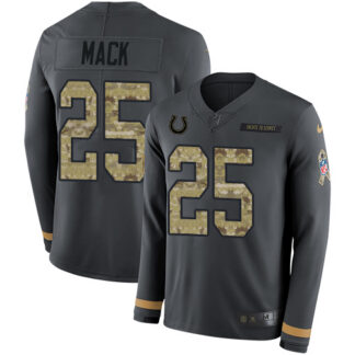 Nike Indianapolis Colts #25 Marlon Mack Anthracite Salute to Service Youth Stitched NFL Limited Therma Long Sleeve...