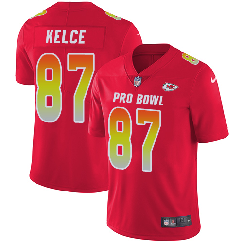Nike Kansas City Chiefs #87 Travis Kelce Red Youth Stitched NFL Limited AFC 2019 Pro Bowl Jersey