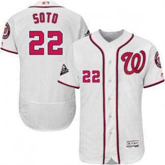 Men's Washington Nationals #22 Juan Soto White 2019 World Series Bound Flexbase Authentic Collection Stitched MLB J...
