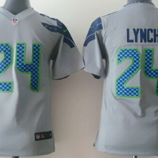 Nike Seattle Seahawks #24 Marshawn Lynch Gray Game Kids Jersey