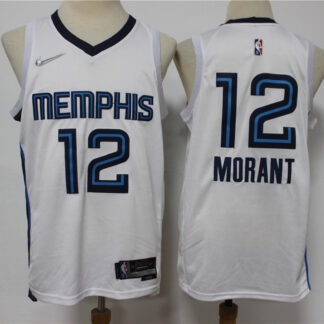 Men's Memphis Grizzlies #12 Ja Morant White Nike 75th Anniversary Diamond 2021 Stitched Jersey