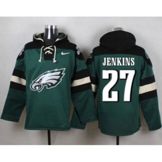 Eagles #27 Malcolm Jenkins Midnight Green Player Pullover NFL Hoodie