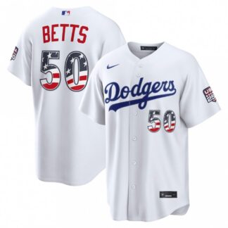 Mookie Betts Los Angeles Dodgers Nike USA 250 Fourth of July Home Stadium Jersey - White