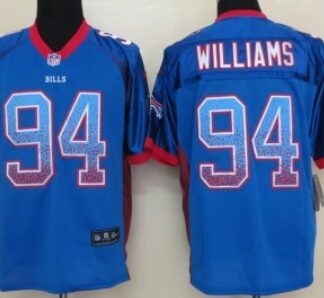 Nike Buffalo Bills #94 Mario Williams Drift Fashion Blue Elite Jersey