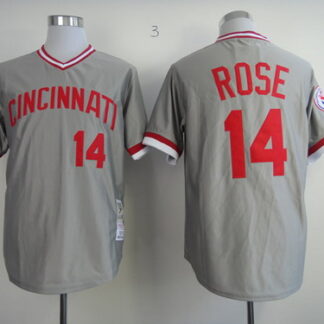 Cincinnati Reds #14 Pete Rose 1976 Gray Throwback Jersey